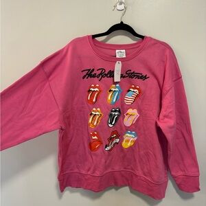 Pink Rolling Stones Graphic Sweatshirt